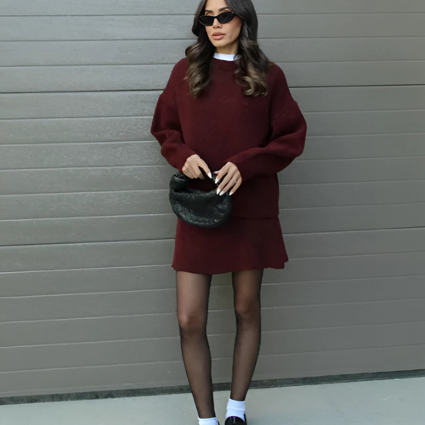 Amélie | Ensemble Jupe et Pull Assortis